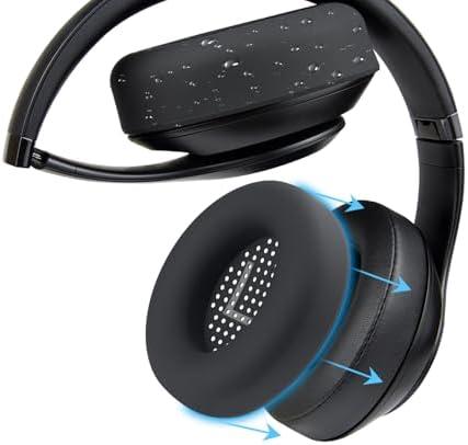 SOPROM Silicone Earpads Cover for Beats Studio 2/3/Pro Wired/Wireless Over-Ear Headphones, Protective, Sweatproof, Washable, Durable Ear Pads Cushion Protector - Black