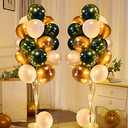 Cicicooie 2 Set Green and White Centerpieces Balloon Holder Decoration Balloon Stand Kit for Floor with String Light for Wedding Adult Birthday Party Bachelor Party Opening Nature Forest Theme Party