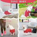 TONY HOBY Dog Pajamas 4 Legged Pet Clothes with Waffle Stripes, Dog Jumpsuit Pajamas for Medium Small Dogs (Red, Girl, XL)