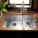Houzer 33" Stainless Steel Undermount 70/30 Double Bowl Kitchen Sink
Contempo Series, Small Right Bowl, Includes Strainer & Bottom Grids, 10" Deep Sink Basin for Kitchen & Bar