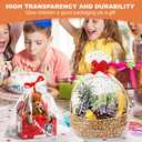 2 x 15Pcs 18X30 inch Gold Star Printed Clear Cellophane Gift Wrap Bags Basket Wrapping Plastic Large Cello Bags for Party Favors Treats Mug with 5" Twist Ties