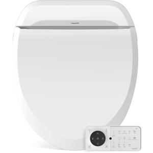 Bio Bidet USPA PRO Modern Bidet Seat, Warm Water, Heated Seat & Dryer, Remote Control, Round
