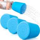 3 Pieces Portable Outdoor Shower for Dogs, Bottle Attachment Outdoor Water Sprayer Accessory, Works with Most Plastic Water or Soda Bottles from 16 oz to 2 Liters (Sky Blue)