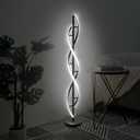 53-inch Living Room Spiral Floor Lamp, 40W Modern LED Floor Lamp with Remote Control, Adjustable Colour Temperature and Brightness, Bright Living Room Floor Lamp(Spiral - Black)