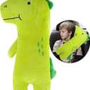 Car Travel Pillow for Kids Car Seat Pillow Cute Cartoon Travel Pillow Cushion Breathable Head and Body Support Pillow for Sleeping Travel Neck Rest Car Seat Pillow Long Journey&Road Trip (Dinosaur)
