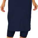 Aurgelmir Womens Tennis Skirt with Capris Leggings Golf Knee Length Skorts Athletic Long Skirts for Women with Pockets (Black, L)