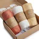 TotCare Pack and Play Sheets Fitted – Compatible with 4moms Breeze Plus Playard and Other Large Playpen Mattress – Buttery Soft Jersey Cotton Playard Sheets, Orange + Mustard Yellow + Grey, 3 Pack
