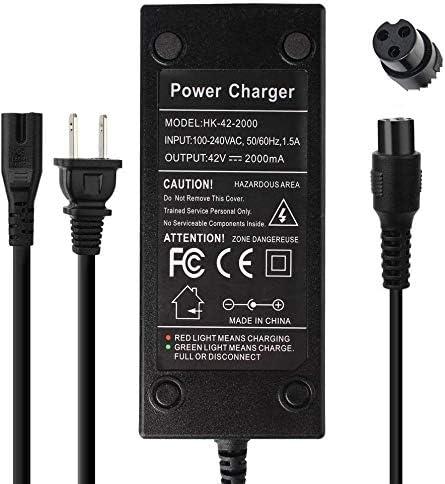 HMB 42V 2A Scooter Power Adapter Fast Charger 3-Prong Inline Connector for Pocket Mod, Sports Mod, and Dirt Quad Scooter Lithium Battery Charger 