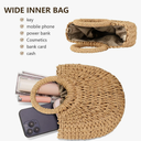 FENBEN Straw Hobo Bags for Women Small Crossbody Bag Beach Purse Weave Shoulder Handbag Rattan