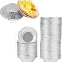 50Pcs Silver Mini Pie Tins, Small Pie Pans, Round Tart Pie Foil Pans Disposable Pans Aluminum Foil Tart Pans, Aluminum Pie Pans for Baking Pot Pies, Tarts