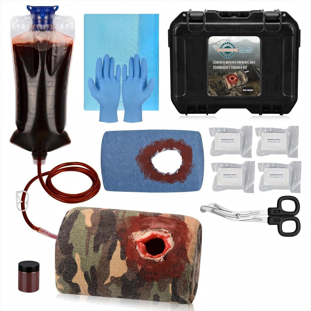 Covered Bullet Wound Packing Trainer Kit, Stop The Bleeding Training Kit, Bleeding Control Simulator for Medical Classes - Tactical Box