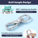 2 Pcs Flag Clips for Flagpole Rope,3.5 Inch Stainless Steel Flag Hooks for Flag Pole, Heavy Duty Swivel Snap Hooks for Flagpole, Dog Leash,Boat Rope,Swings