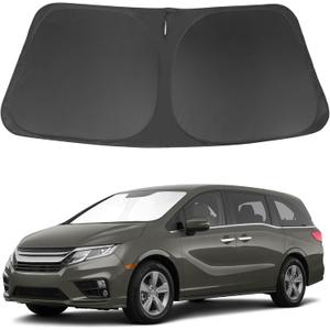 Windshield Sun Shade Custome Fit 2018-2024 2025 2026 Honda Odyssey Accessories LX,EX,EX-L,Touring,Elite Minivan Foldable Window Sunshade Protector Blocks Sun Rays & Heat