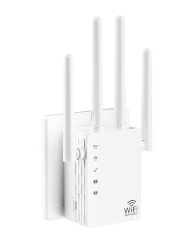 WiFi Extender Up to 12880 Sq.ft and 105 Devices,Dual-Band Speed,1 Ethernet Port,1-Key Set up