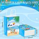 Outus 48 Pieces Summer Pool Party Favors Bags Beach Gift Goodie Paper Bags with Handles Beach Swimming Pool Candy Treat Pouch for Summer Hawaiian Luau Birthday Holiday Party Supplies