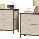 Sweetcrispy Nightstands Set of 2 with 2 Storage Drawer, Small Bedside Table, 11.8"D x 18"W x 20"H , 2 Pack