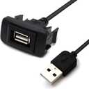 MOTONG Male to Female USB Power Port Socket Adapter for Toyota VIGO, Please Confirm The Dashboard Hole's Size Before Order(40 * 20mm)