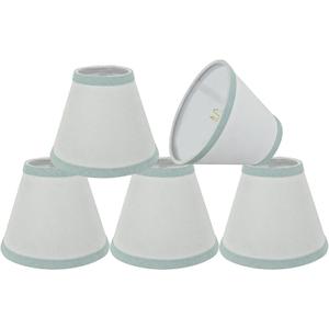 Aspen Creative 32044-5A, Hardback Empire Clip-On Chandelier Lamp Shade, White, 3" Top x 6" Bottom x 5" Slant Height, Set of 5