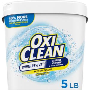 OxiClean White Revive Laundry Whitener and Stain Remover Powder, Alternative to Bleach for Laundry,(5 Pound (Pack of 1))