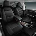 Skechers Aircooled & Memory Foam Car Seat Covers, Premium Leather with EVA Mesh Seat Covers, Front car seat Protector, Airbag Compatible, Automotive Comfort for Most Cars, Vans, Trucks, SUV, Black