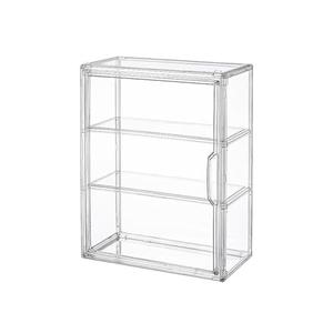BOHOIDEE 3 Tiers Clear Display Case for Figures, Acrylic Storage Organizers Box with Magnetic Door, Wall-Mounted Dustproof Showcase for Collectibles Action Figure(2PACK Wall-Mounted Medium)