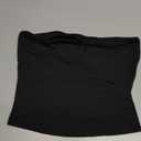 Women's Strapless Tube Tops Basic Bandeau Crop Sleeveless Backless Casual Sexy Going Out Tops Summer 2025, Size Small, Black 