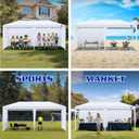 Fanpat 10x20ft Canopy Sidewalls fit 10x20ft Pop Up Tent, Waterproof 99% UV Protection Privacy Enclosure for Outdoor Events and Party, White (4Pcs Sidewalls Only, Frame and Top Not Included)
