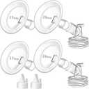 PumpMom-us 17mm and 19mm Oval Flanges Compatible with Spectra S2 S1 9 Plus Pump Parts, Replacement Breast Shield and Duckbill Valves for Spectra Flange Accessories (17mm + 19mm)