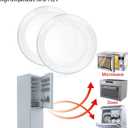 FOYO Basics Glass Plate Set, 10 inch Round Tempered Glass Dinner Plates, Glass Serving Dinnerware, Set of 2