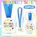 Kenning 24 Pcs Pre-school Graduation Medal Bulk 2 Inch Acrylic Award Medals with Neck Ribbon Cute Graduation Gifts, Grad Medal Party Favor Supplies Decorations