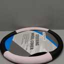 PIC AUTO Steering Wheel Cover, Silk Grain Leather Car Steering Wheel Protector, Comfortable Grip, Universal 14.5-15.5 Inch Anti-Slip Steering Wheels Accessories for Men & Women (Pink)