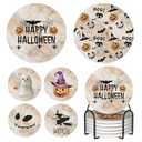 Abstract Cat Coasters for Drinks Set of 4, 4 Inch Van Gogh Art Absorbent Diatomite Ceramics Coasters with Cork Base, Tabletop Protection, Suitable for Dining Tables, Desks, Restaurants, Cafes