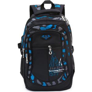 Boys Backpack Student Kids Bookbags Durable School Bags Big Heavy Duty Travel Waterproof (2-Blue)