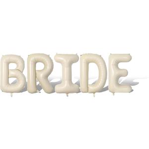 40inch Bride Balloons - Jumbo Nylon Bride to Be Balloons for Bridal Wedding Shower Bachelorette Wedding Party Decorations and Engagement Party Supplies Beige