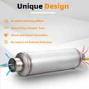 A-KARCK 4" Inlet Exhaust Resonator, 4" Inlet 4" Outlet 30" Overall Length Muffler Resonator Stainless Steel