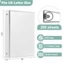 SUIN 1-Inch 3-Ring-Binder, Customizable Clear View Cover, for US Letter Size 8-1/2 x 11'', Perfect for Office/School (White - 12 Packs)