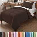 Duvet Cover Twin/Twin XL Size Set - Extra Soft Twin/Twin XL Duvet Cover 68" x 90" with 1 Pillow Sham - Hotel Luxury, Easy Care, Fade Free w/ Zipper Closures & Ties - Comfy, Cozy & Breathable (Brown)