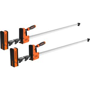 JORGENSEN 50-Inch Parallel Bar Clamp, Heavy-Duty Cabinet Master Clamp for Woodworking Glue-Up, 2200 lbs Force, Quick Release, Spreader Function, 2-Pack