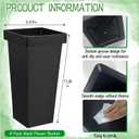 4 Pack Flower Buckets for Cut Flowers -13.4 Inch Plastic Floral Buckets Modern Square Vases for Centerpieces Display Decorative Plastic Vases for Home Office Wedding Decorations, Black