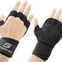 Neoprene Padded Weight Lifting Gloves for Men and Women - Ventilated Workout Gloves for Athletes Gym Sessions Cycling Tracking & Sports with Full Palm Protection (Large, Black)