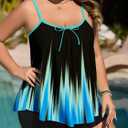 Summer Mae Plus Size Swimsuits for Women Two Piece Tankini Sets Tummy Control Bathing Suit Swimwear with Shorts (Black)