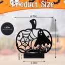 2 x ABTOLS Halloween Shadow Candles Holder, Spooky Black Ghost Spider Web Tealight Candle Holders with Shadow Vintage Scary Pumpkin Shape Candle Centerpiece Stands for Home Indoor Party Decor
