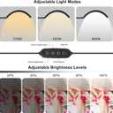 Professional Half Moon LED Desk Light for Nail Techs & Artists Flexible Gooseneck Lamp with Clamp, 3 Color Modes & 5 Brightness Levels for Manicure, Tattoo, Beauty Work