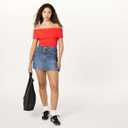 The Drop Women's Jan Off The Shoulder Knit Top (Red, XL)