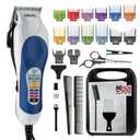 Wahl Clipper USA Color Pro Complete Haircutting Kit with Easy Color Coded Guide Combs - Corded Clipper for Hair Clipping & Grooming Men, Women, & Children - Model 79300-1001M
