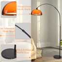 Arc Floor Lamp for Living Rooms Orange Mushroom Two-Layered 70" Modern Floor Lamp with Marble Base Arch Standing Lamp for Living Rooms, Home Offices, Dining Rooms, Bedrooms,Acrylic Lampshade