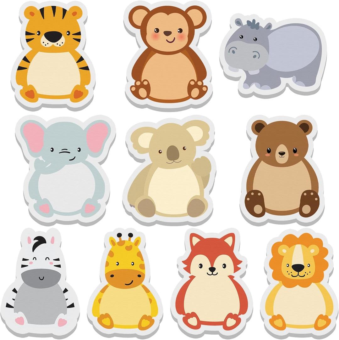 30 Sets Cartoon Animal Sticky Notes Cute Cartoon Memo Page Markers Flags in Different Shapes for Home, School and Office, 10 Styles (Lovely Style)