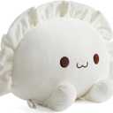 Ditucu Cute Dumpling Plush Pillow Funny Food Soup Stuffed Animal Plushies Toys Soft Hugging Gifts for Kids White 8 inch