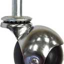 Shepherd 2" Hooded Ball Office Chair Caster, Smooth-Rolling Replacement Swivel Caster Wheel for Office Chairs, Black/Chrome
