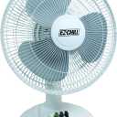 EZ-Chill 12 3-Speed Oscillating Table Fan with Adjustable Tilt, Convenient Push Button Controls, Quiet Operation, White, SB-MTSH05
